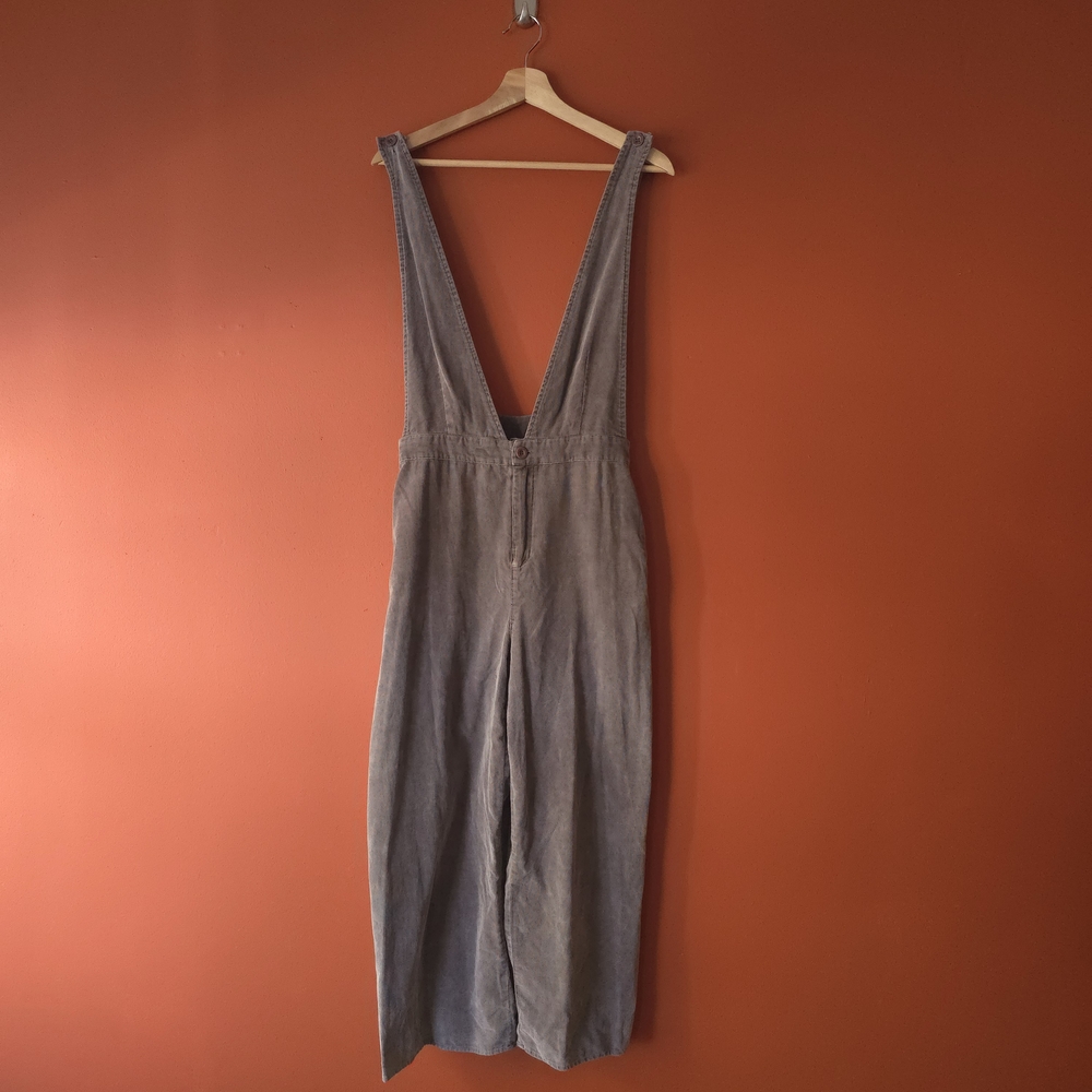 Gray Denim Overalls